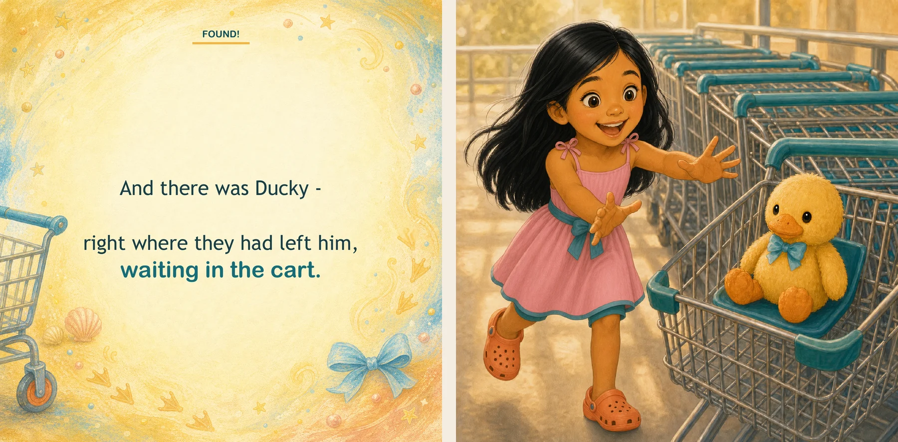 Ducky is found waiting in the cart
