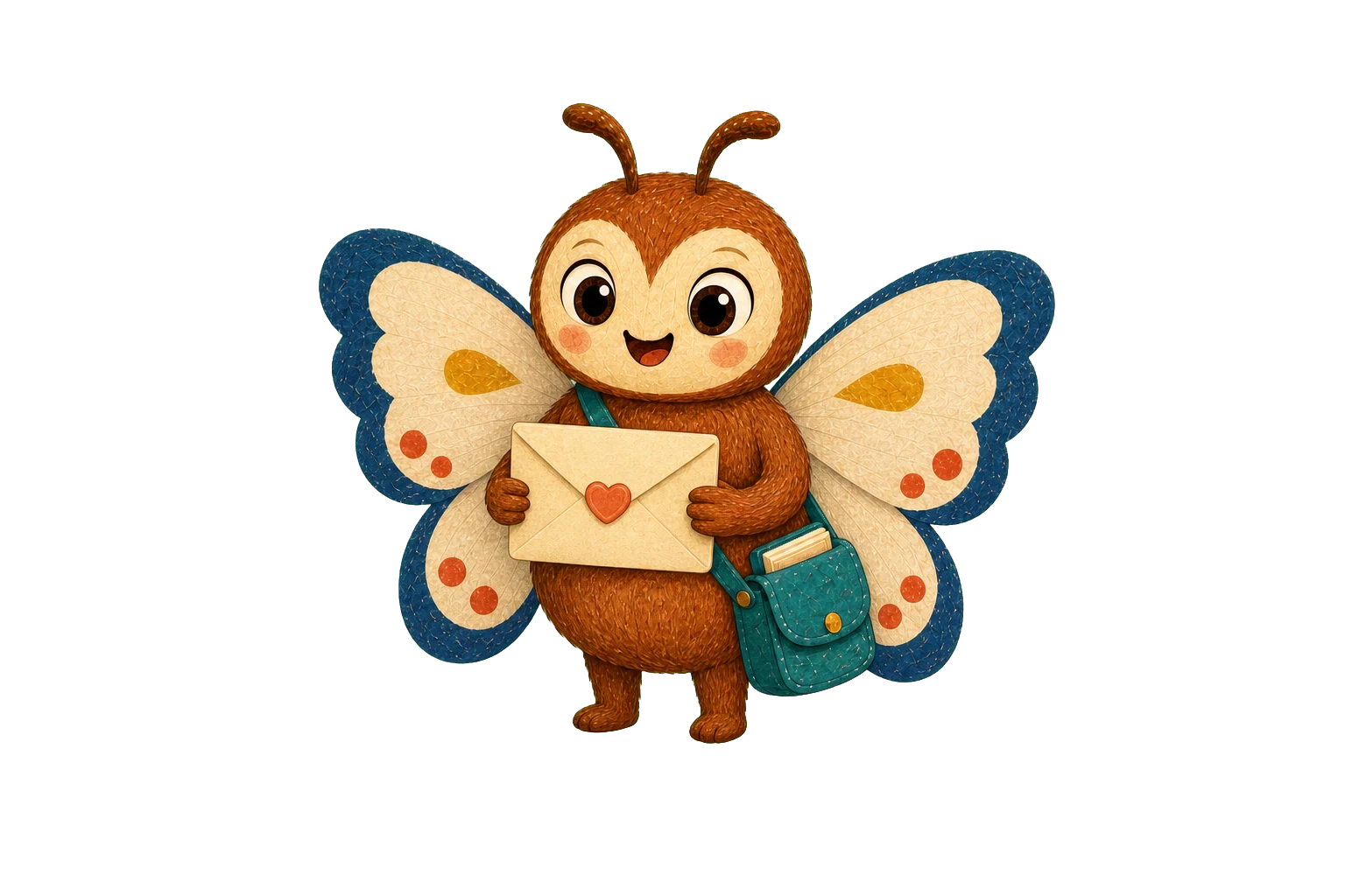 Pip the story moth holding a sealed envelope, ready to receive a free sample request